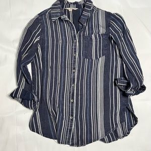 Blue striped button down super soft cotton